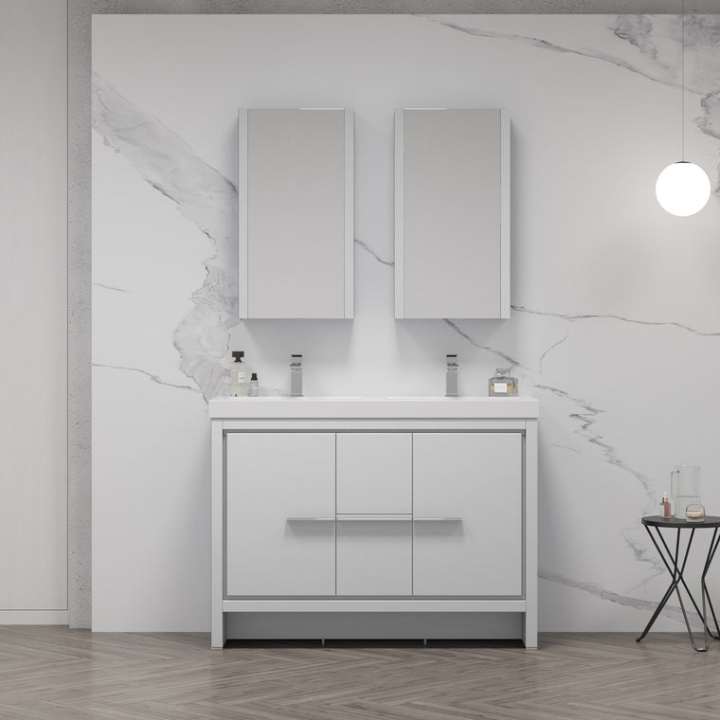 Blossom Milan vanity, 48 inch, in Glossy White