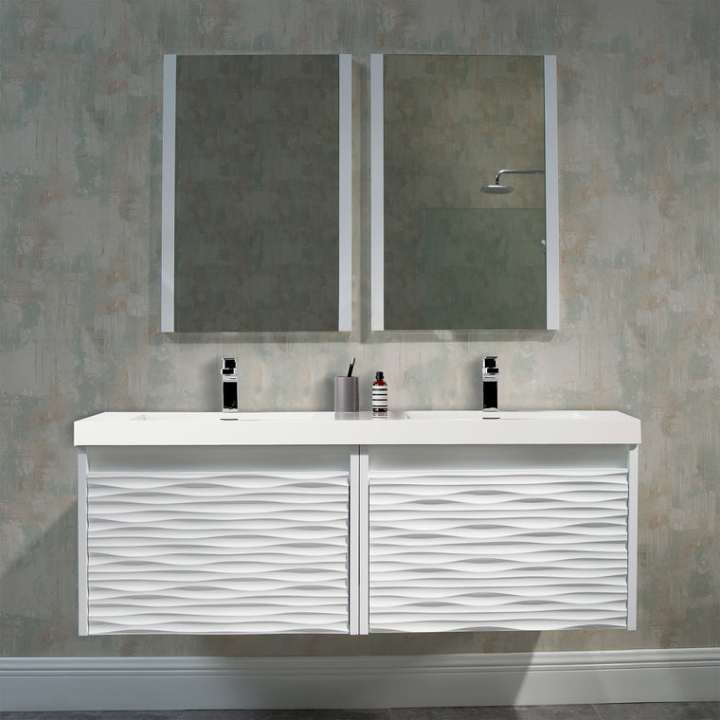 Blossom Paris vanity, 60 inch, in Glossy White