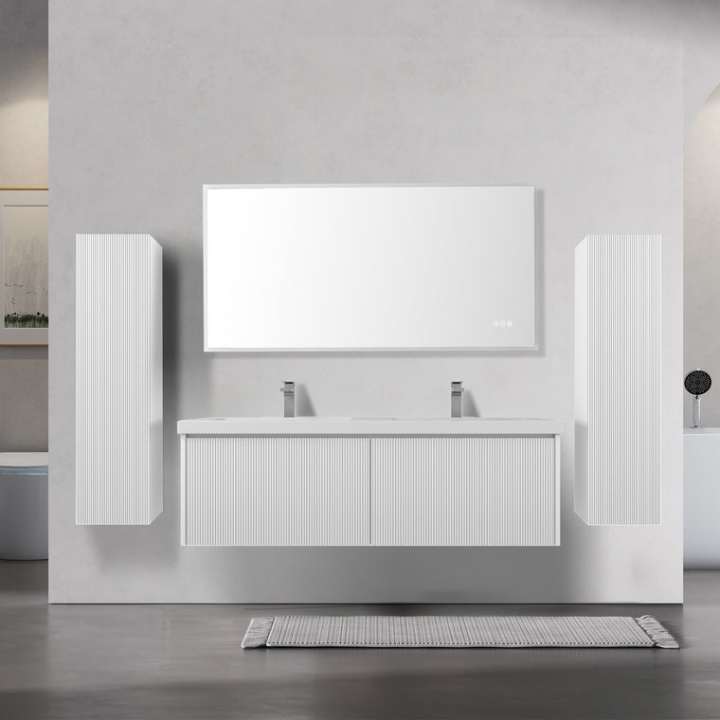 Blossom Positano vanity, 60 inch, in Matte White