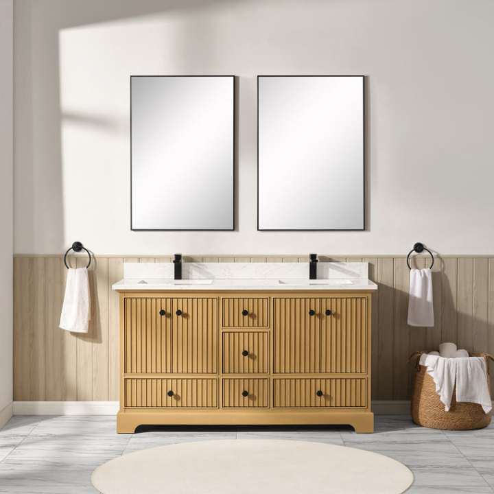 Blossom Sicily vanity, 60 inch, in Light Oak