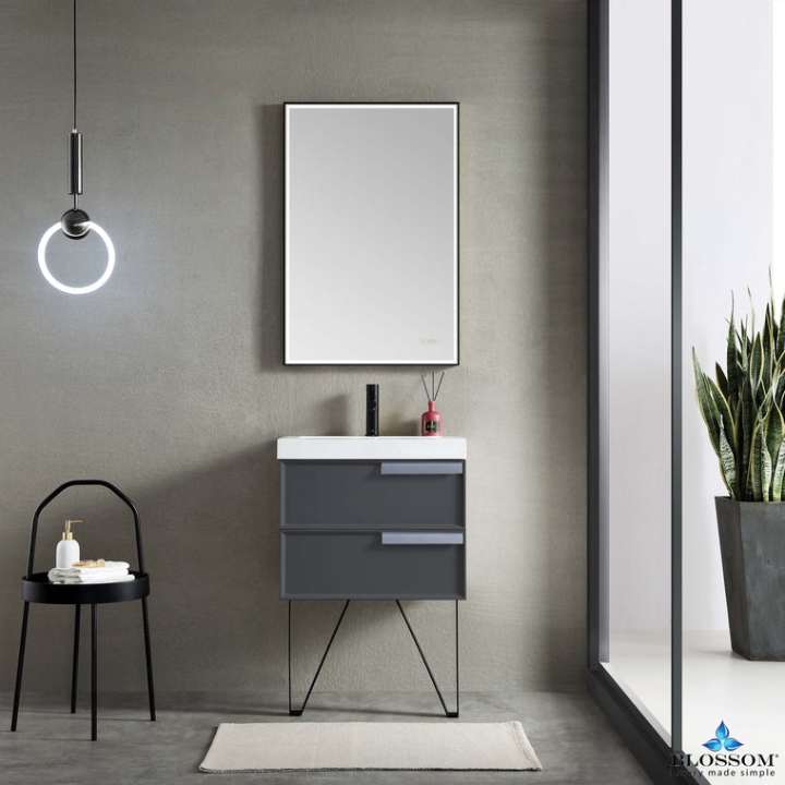 Blossom Sofia bathroom vanity, 24 inch, in Matte Grey
