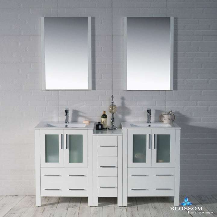 Blossom Sydney vanity, 60 inch, in Glossy White