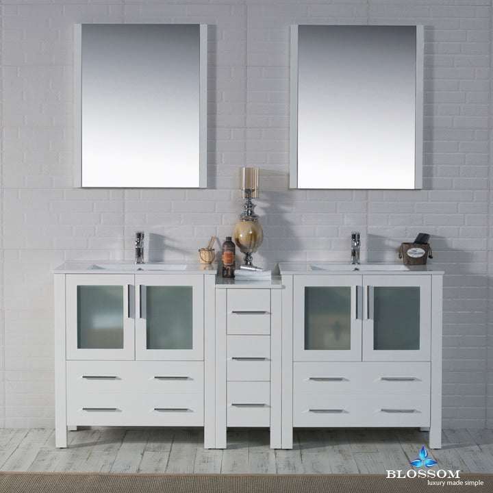 Blossom Sydney vanity, 72 inch, in Glossy White
