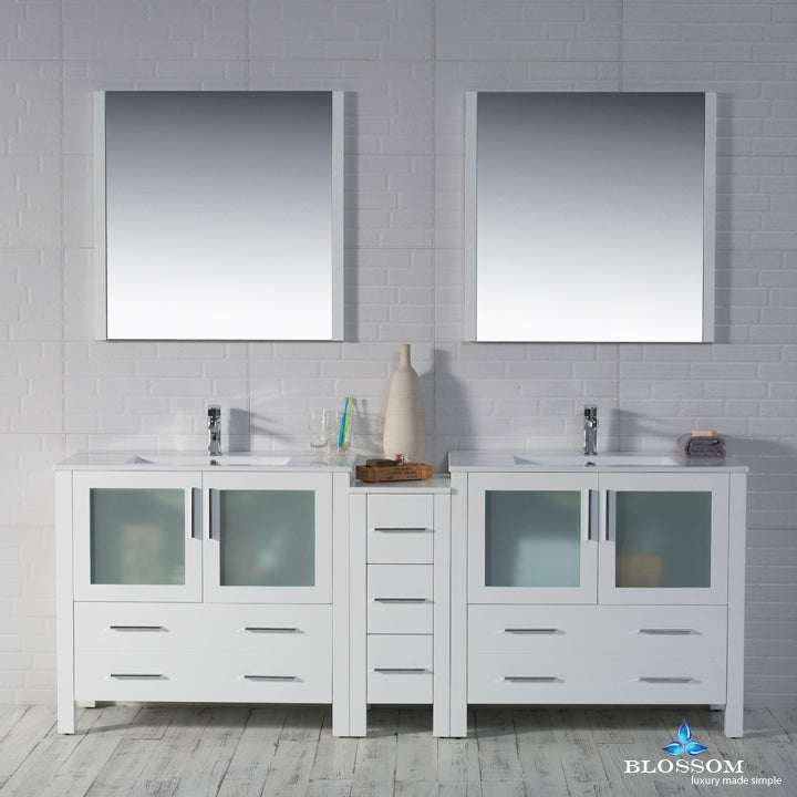 Blossom Sydney vanity, 84 inch, in Glossy White