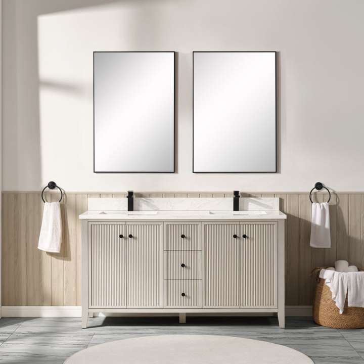 Blossom Torino vanity, 60 inch, in Washed Grey
