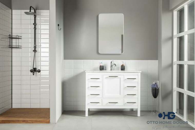 Otto Home Goods Ashley vanity, 42 inch, in White