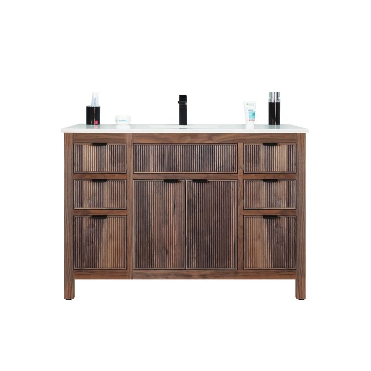 Otto Home Goods Catalina vanity, 48 inch, in Walnut