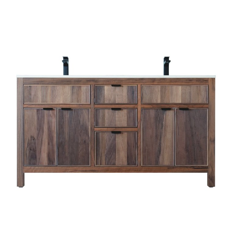 Otto Home Goods Catalina vanity, 60 inch, in Walnut