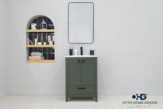 Otto Home Goods Frame vanity in Pine Green