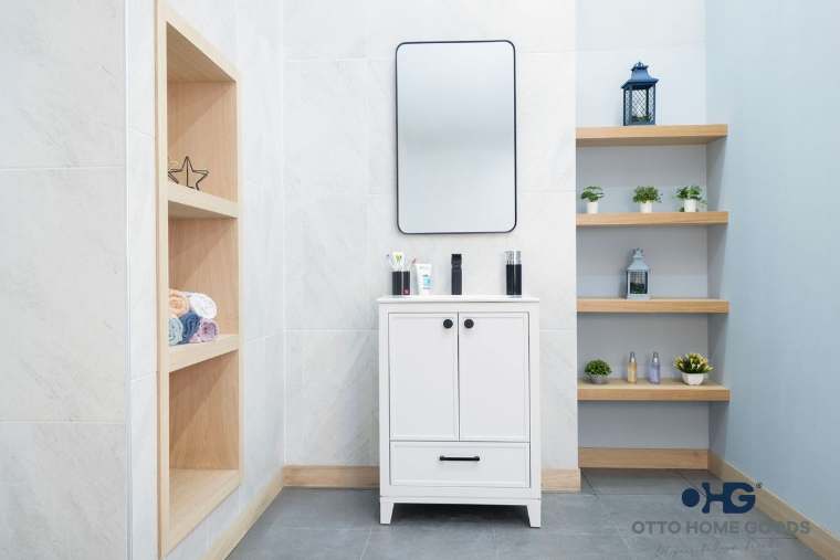 Otto Home Goods Frame vanity, 24 inch, in White
