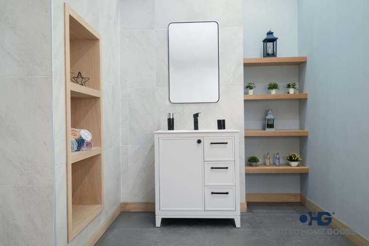 Otto Home Goods Frame vanity, 30 inch, in White