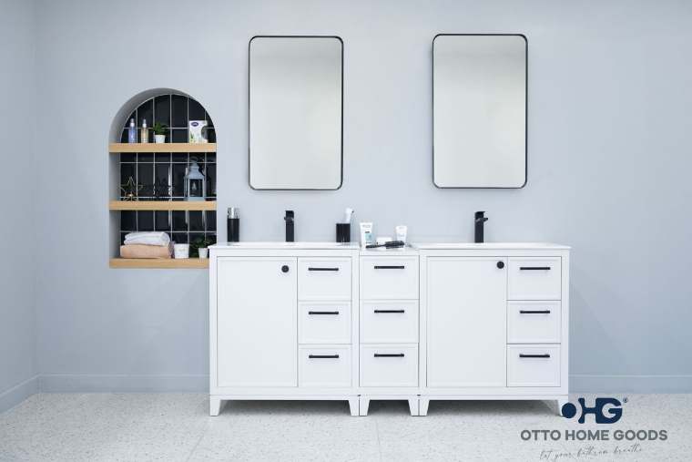 Otto Home Goods Frame vanity, 72 inch, in White