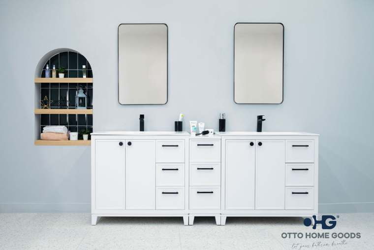 Otto Home Goods Frame vanity, 84 inch, in White