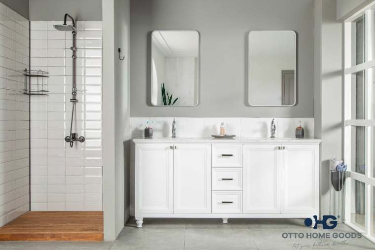 Otto Home Goods Isabel bathroom vanity, 72 inch, in White