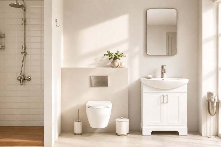 Otto Home Goods Luna vanity in White, 26 inch