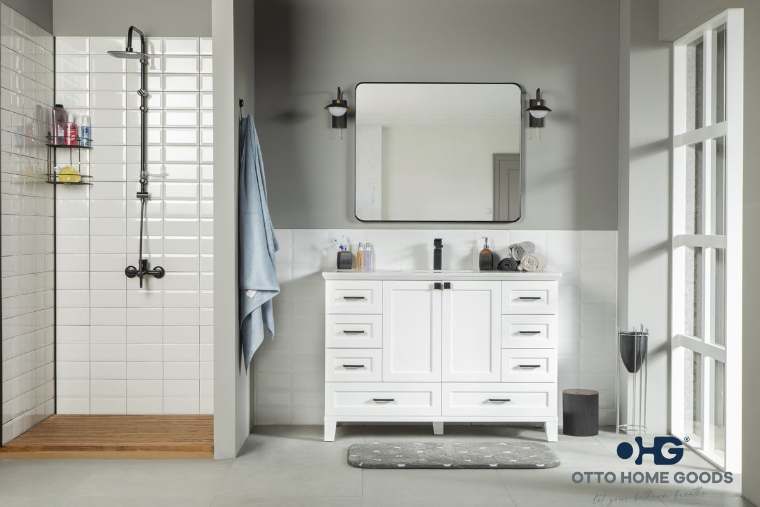 Otto Home Goods Paloma vanity, 48 inch, in White