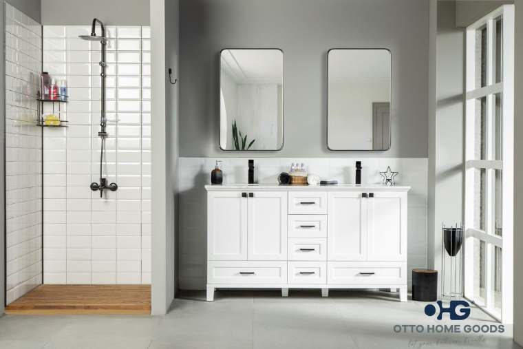 Otto Home Goods Paloma vanity, 60 inch, in White