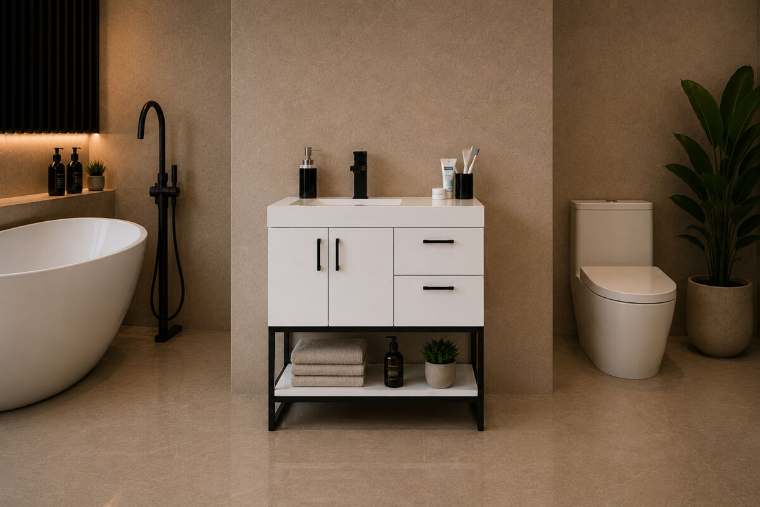 Otto Home Goods Solana vanity, 36 inch, in White