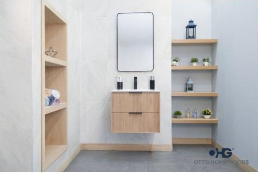 Otto Home Goods Sorrento vanity in Natural Oak