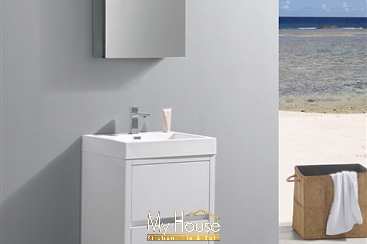 Fresca 24 Senza Valencia Glossy White Vanity