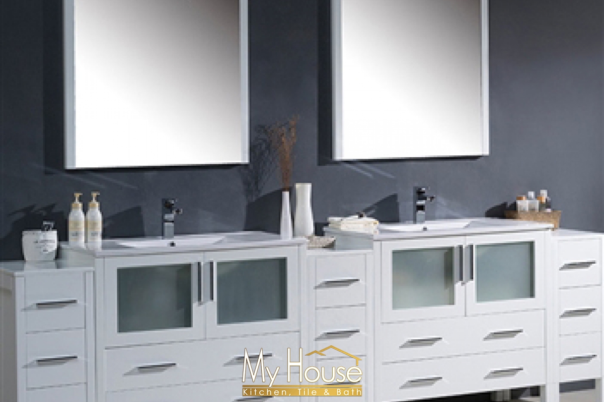 Fresca 108 Double Torino White Vanity