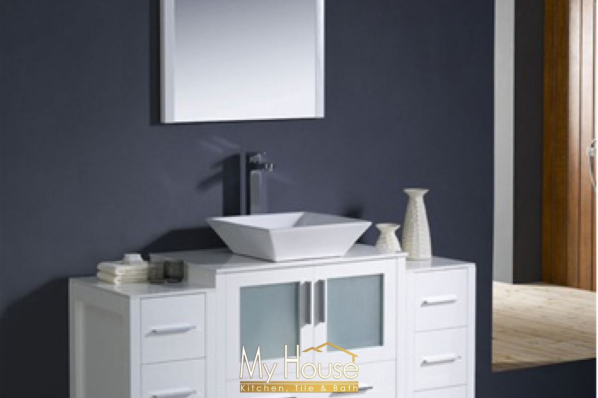 Fresca 54 Vessel Torino White Vanity