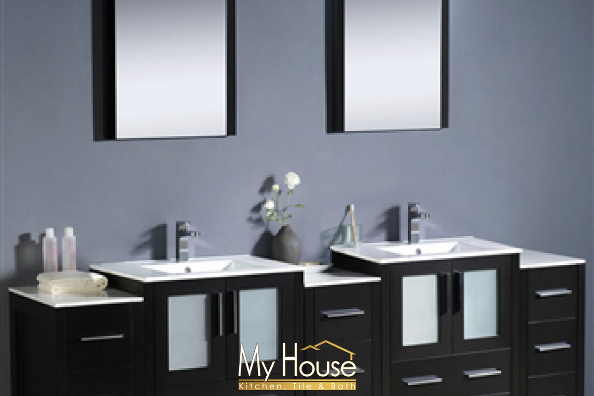 Fresca 84 Double (b) Torino Espresso Vanity